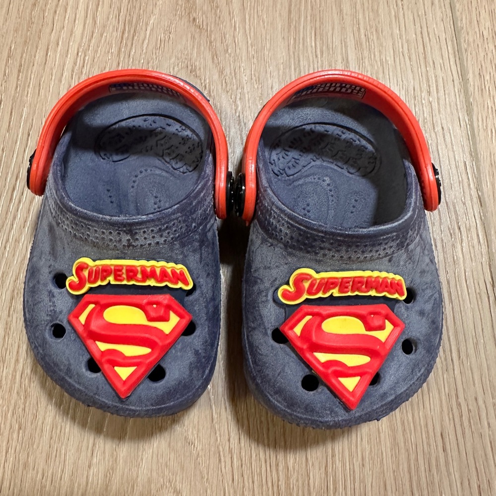DC Super Friends Superman Toddler Clogs Navy Blue Red Size 4 US 19 EUR